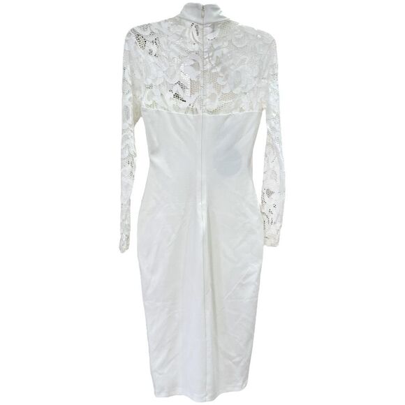 New! Nookie X Revolve Women's Lady Lace Long Sleeve Midi Dress White Large NWT - Picture 9 of 15